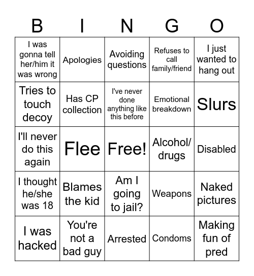 PRED BINGO Card