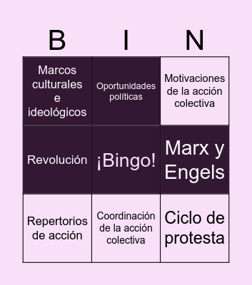 Bingo Conceptual Bingo Card