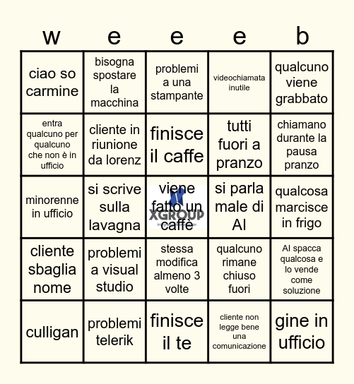 settimana 1 di maggio, belli i tempi in cui c'era davide lui si che sapeva fare keyflow adesso dobbiamo smazzarcelo noi bel Bingo Card
