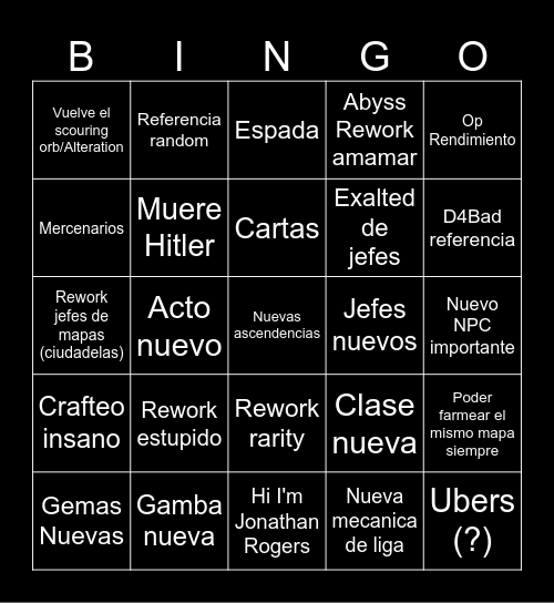Pato 0.5 Bingo Card