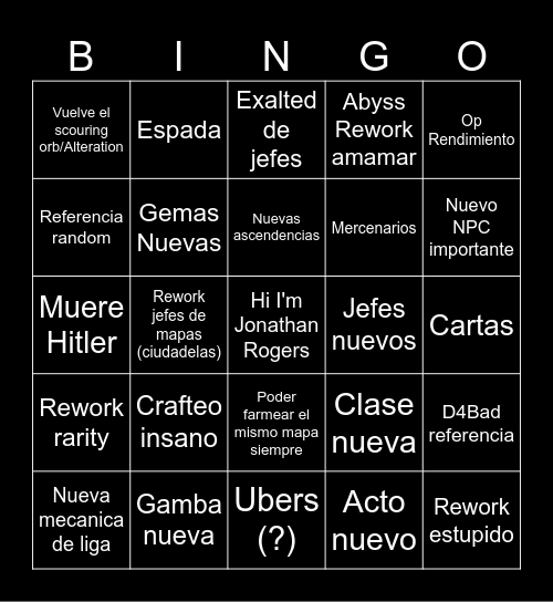 Pato 0.5 Bingo Card