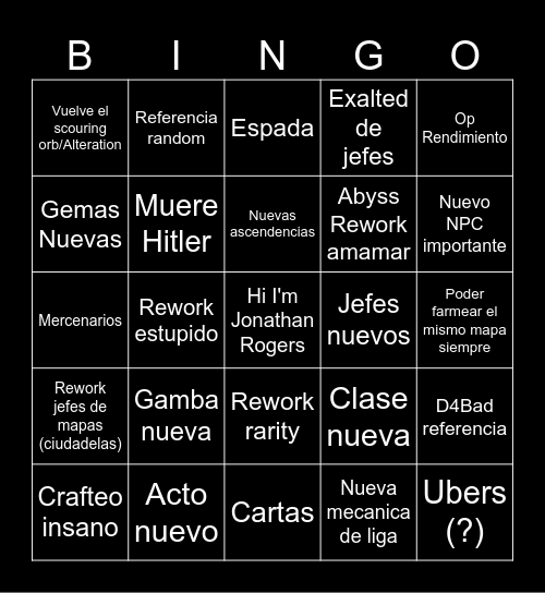 Pato 0.5 Bingo Card