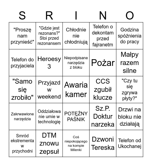 dtm sringo Bingo Card