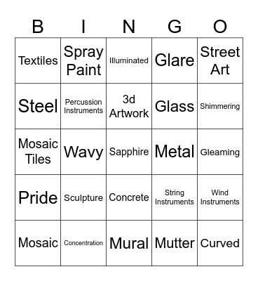 Unit 9 vocabulary Bingo Card