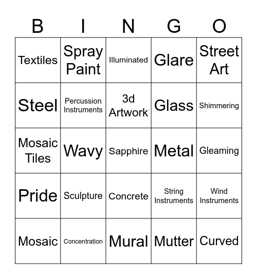 Unit 9 vocabulary Bingo Card