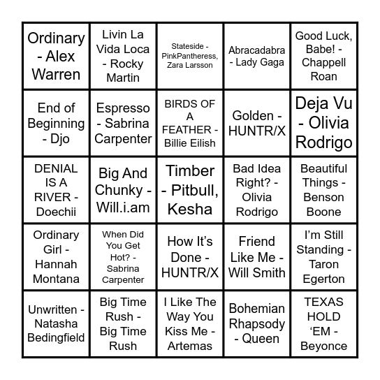 ExpresZo Muziek Bingo! Bingo Card