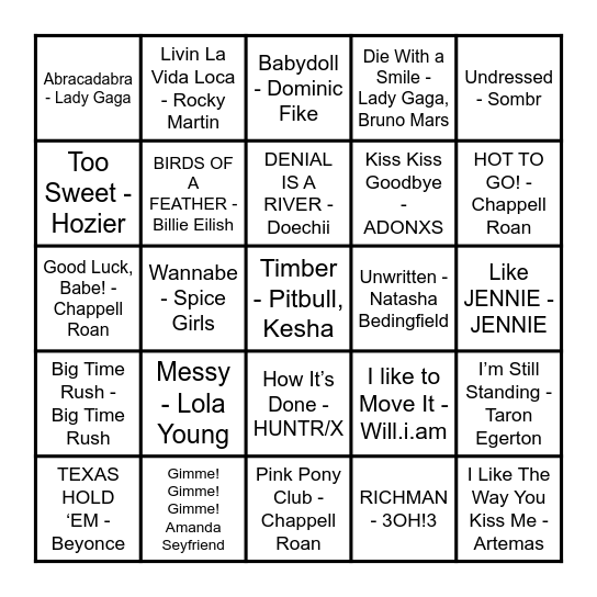 ExpresZo Muziek Bingo! Bingo Card