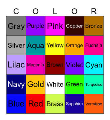 Colors At Carlibar Pirmary School 🏫 * Bingo Card