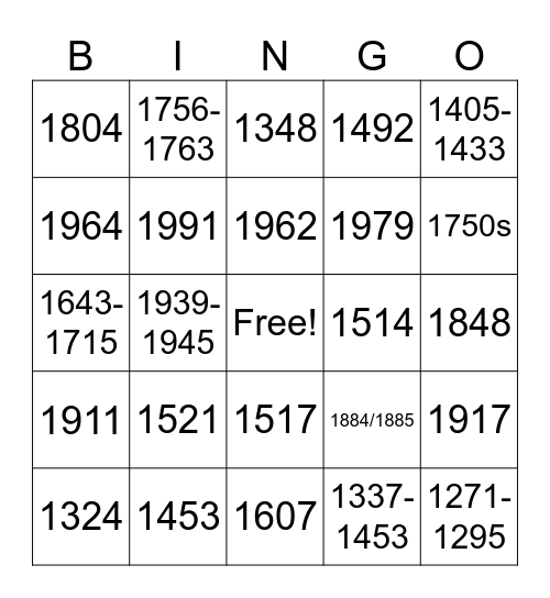 APWH Bingo Card