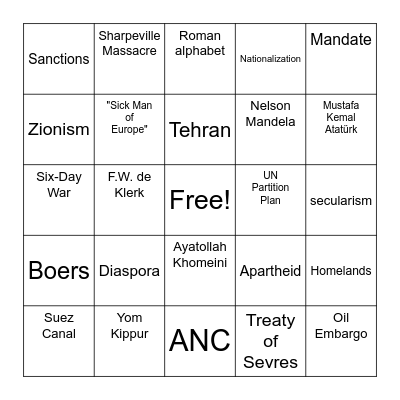 Review Bingo Card