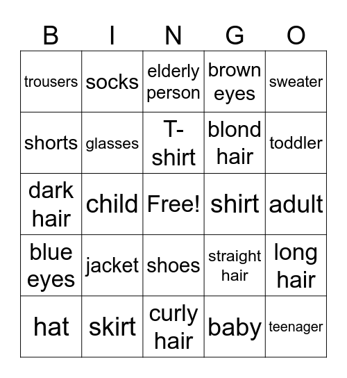 Unit Bingo Card