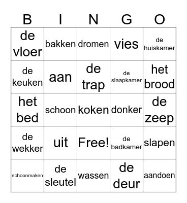 Het huis Bingo Card