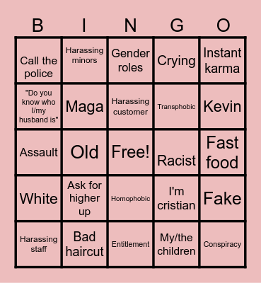 Karen Bingo Card