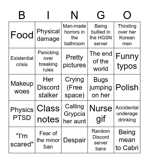 The Daily Life of Aglasis Bingo Card
