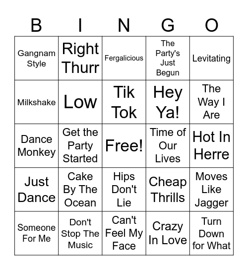 Hula In Da Club Bingo Card