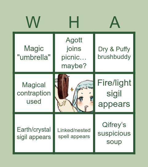 WHA EPISODE 6 BINGO Card