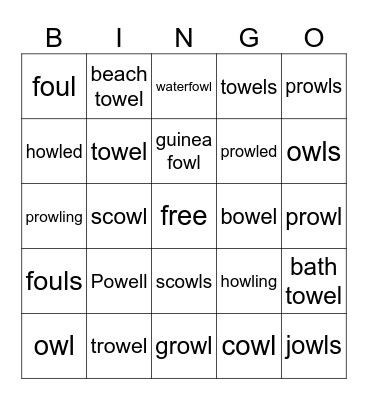 OWL BINGO Card