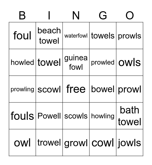 OWL BINGO Card