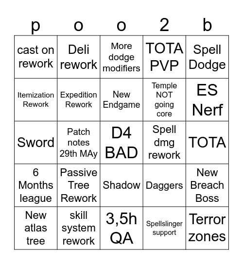 0.5 Bingo Card