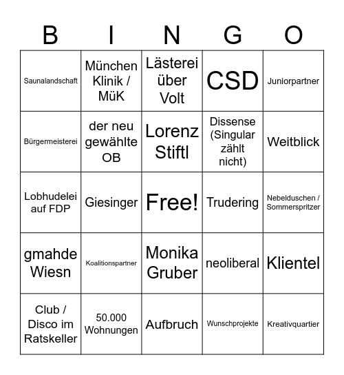 Kraktionsflausur 26 Bingo Card