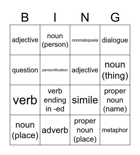 Read-A-Loud Bingo Card