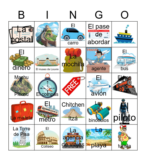 Travel Bingo! Bingo Card