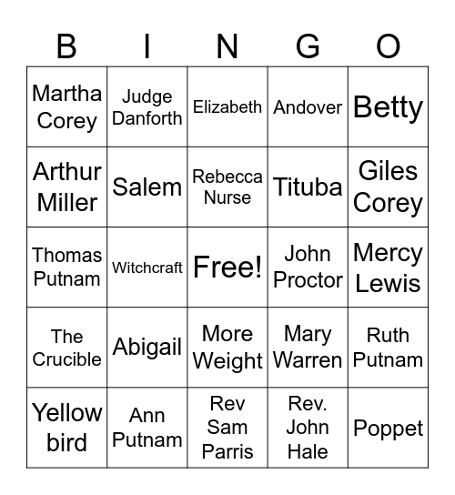 Quarter 1 Bingo Card