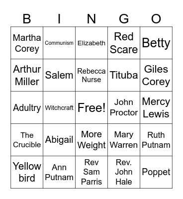 Quarter 1 Bingo Card