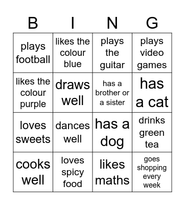ICE BREAKER Bingo Card
