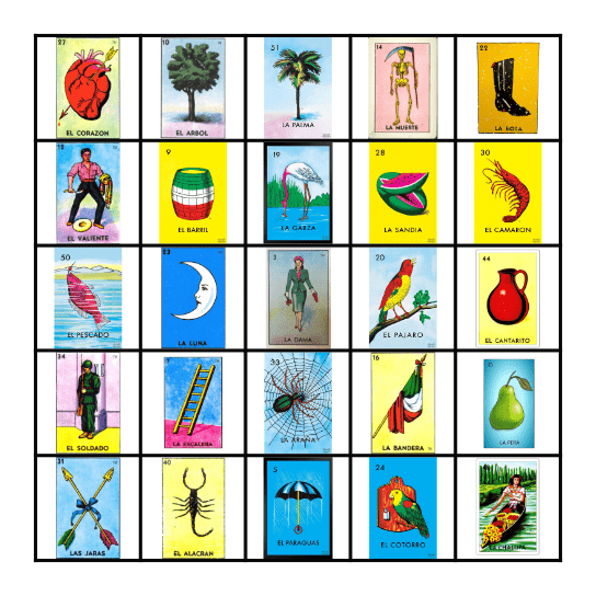 Loteria Bingo Card
