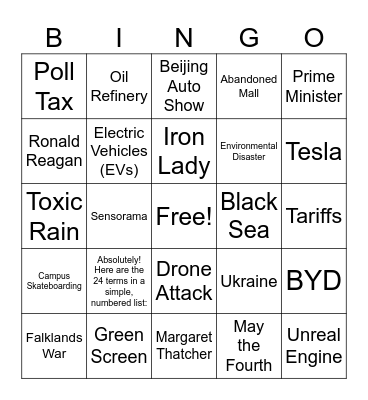 CNN 10 5/4/26 Bingo Card