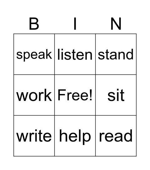 Employment Bingo Card