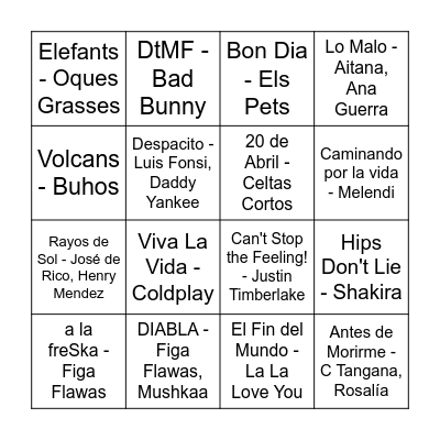BINGO MASIA Bingo Card