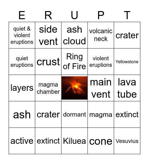 Volcano Bingo Card