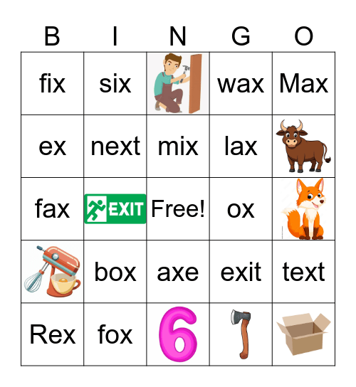 X words Bingo Card
