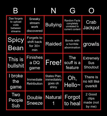 May Dae Beango Bingo Card