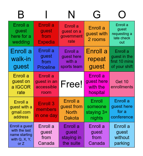 EROLLMENT BINGO Card