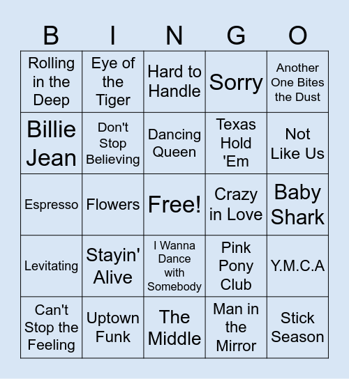 Music BINGO Card