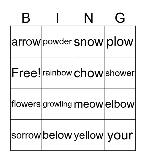 CKLA Spelling Bingo- U4 L11-15 Bingo Card