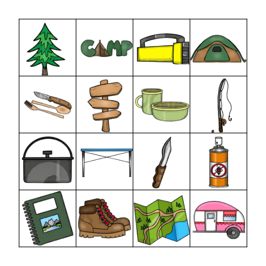 Camping Bingo Card