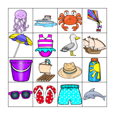 Day at the Beach Bingo Card
