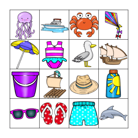 Day at the Beach Bingo Card