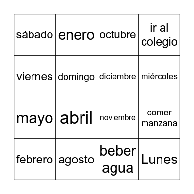 词汇 Bingo Card