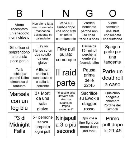 March on Quel'danas Bingo Card