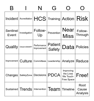 QAPI Bingo! Bingo Card