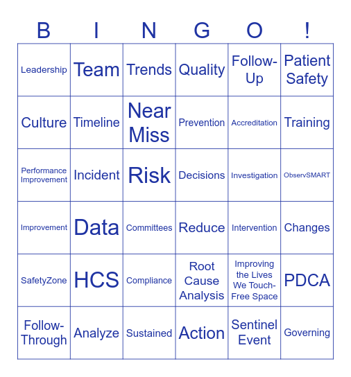 QAPI Bingo! Bingo Card