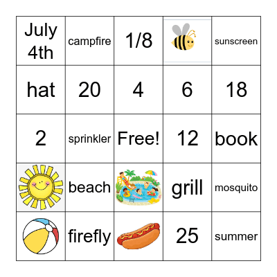 Summer Brain Teaser BINGO Card
