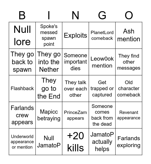 NEXT SPOKE EP Bingo Card