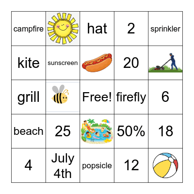Summer Brain Teaser BINGO Card