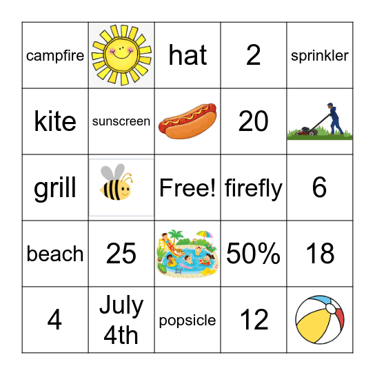 Summer Brain Teaser BINGO Card